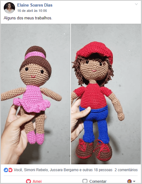 Amigurumis de Boneca e Boneco